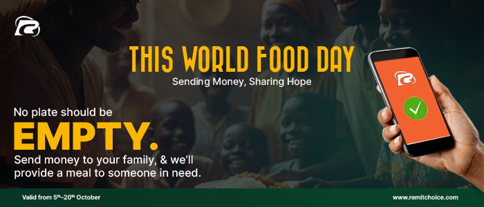 send money internationally via Remit Choice and help need persons on world food day 2025 
