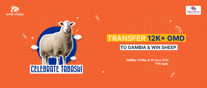Remit Choice Eid-ul-Adha giveaway: send 12,000+ GMD to Gambia for a chance to win a sheep – 20 lucky winners to receive a fluffy surprise